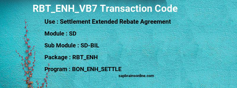 SAP RBT_ENH_VB7 transaction code
