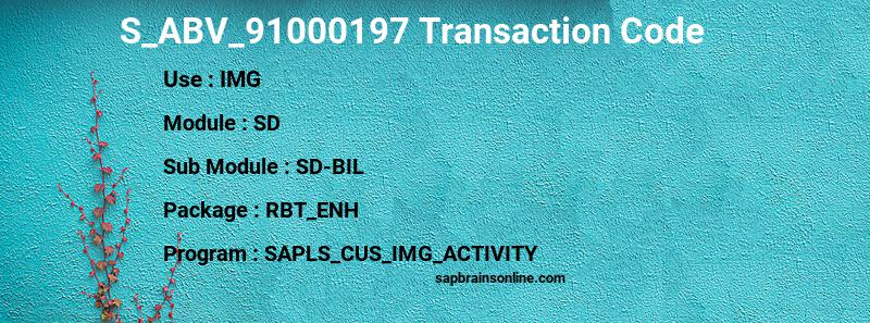 SAP S_ABV_91000197 transaction code