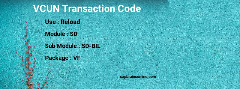 SAP VCUN transaction code