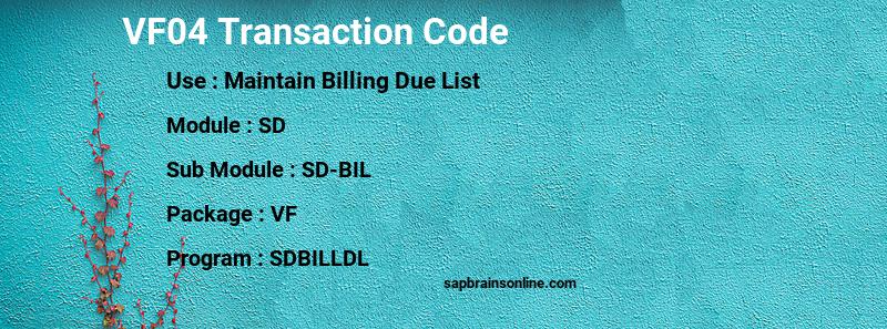 SAP VF04 transaction code