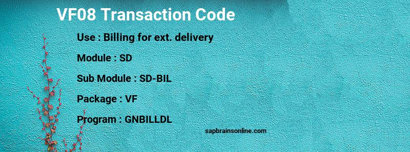 SAP VF08 transaction code