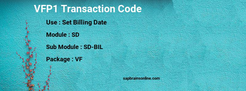 SAP VFP1 transaction code