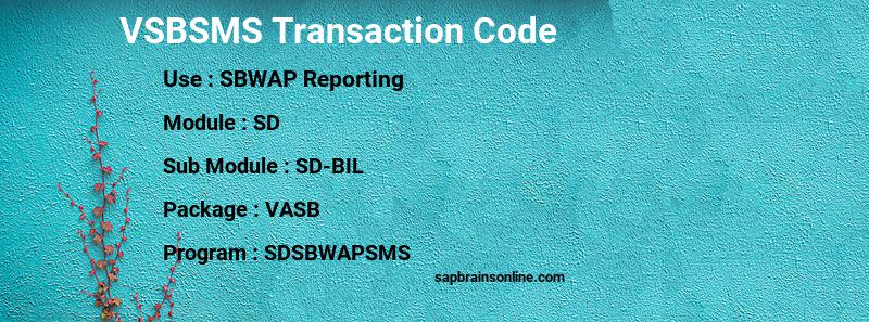 SAP VSBSMS transaction code