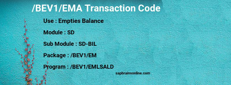 SAP /BEV1/EMA transaction code