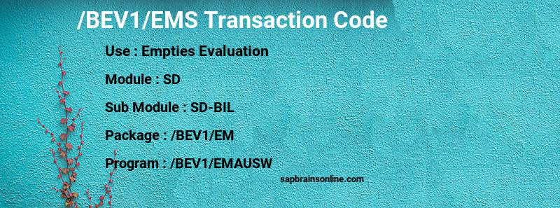 SAP /BEV1/EMS transaction code