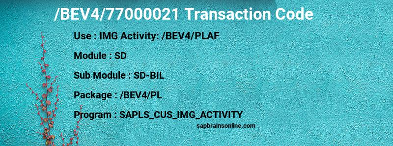 SAP /BEV4/77000021 transaction code
