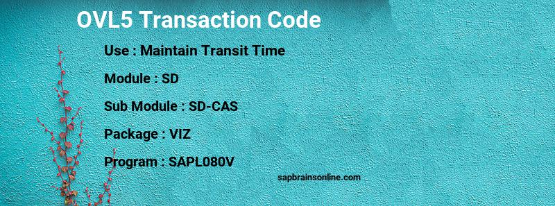 SAP OVL5 transaction code
