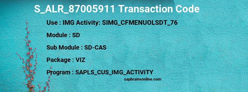 SAP S_ALR_87005911 transaction code