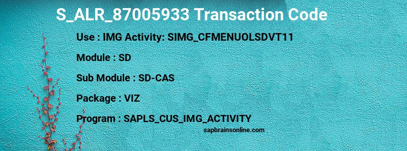 SAP S_ALR_87005933 transaction code