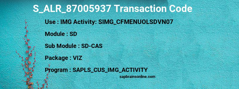 SAP S_ALR_87005937 transaction code