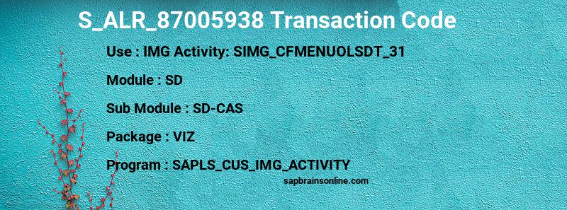 SAP S_ALR_87005938 transaction code