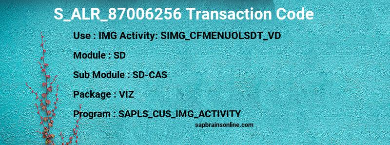 SAP S_ALR_87006256 transaction code