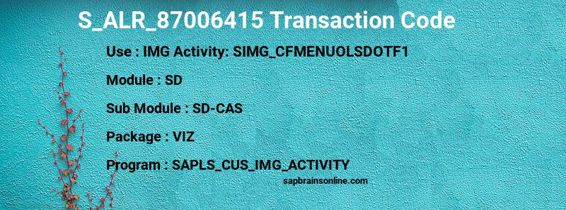 SAP S_ALR_87006415 transaction code