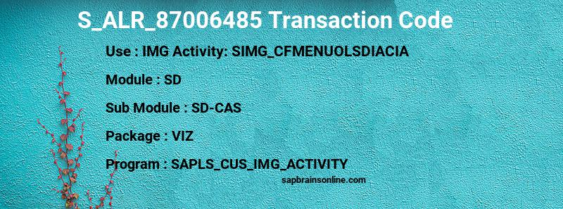 SAP S_ALR_87006485 transaction code