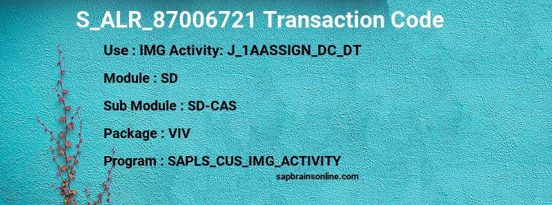 SAP S_ALR_87006721 transaction code