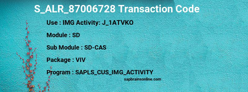 SAP S_ALR_87006728 transaction code