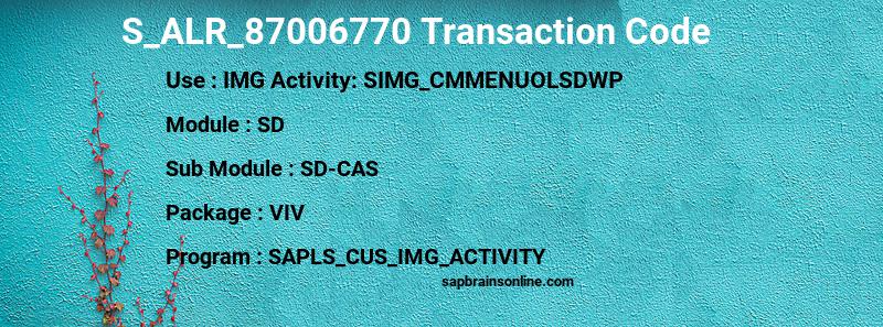 SAP S_ALR_87006770 transaction code