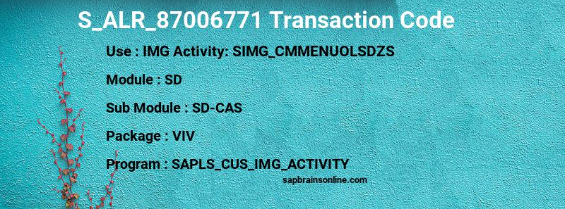 SAP S_ALR_87006771 transaction code