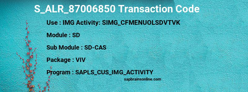 SAP S_ALR_87006850 transaction code