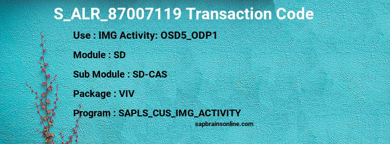 SAP S_ALR_87007119 transaction code