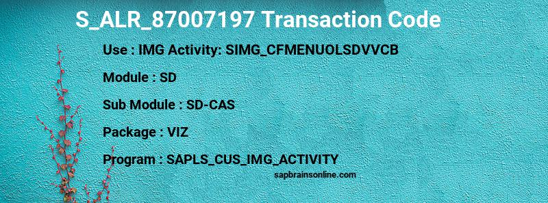 SAP S_ALR_87007197 transaction code