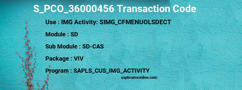 SAP S_PCO_36000456 transaction code