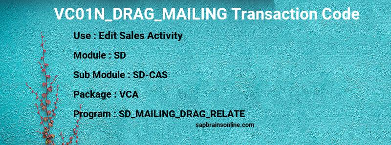 SAP VC01N_DRAG_MAILING transaction code