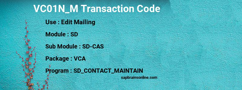 SAP VC01N_M transaction code