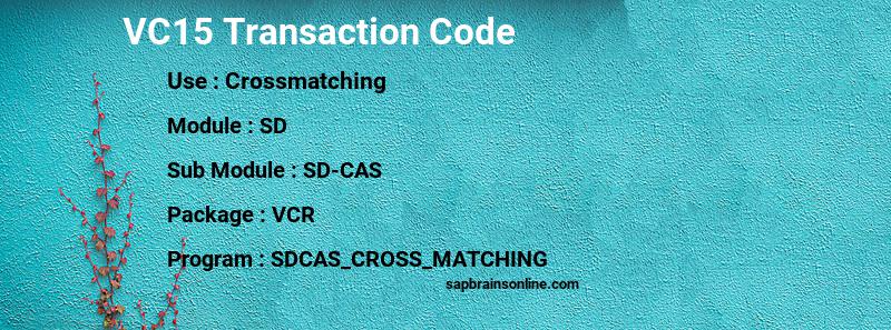 SAP VC15 transaction code