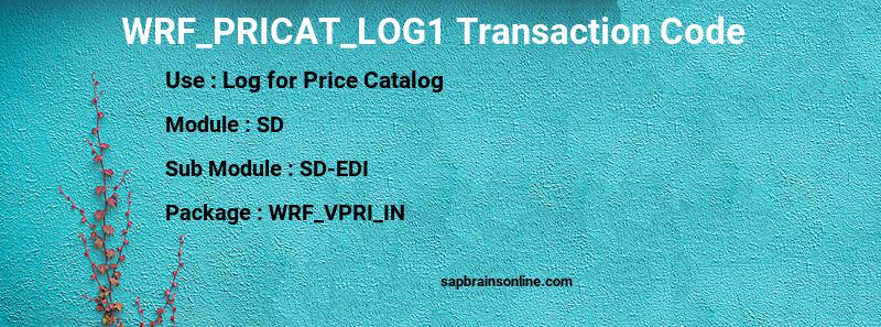 SAP WRF_PRICAT_LOG1 transaction code