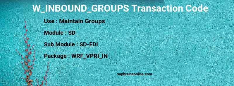 SAP W_INBOUND_GROUPS transaction code
