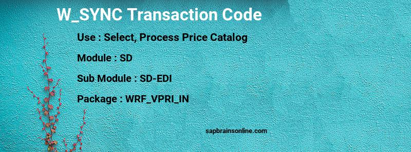 SAP W_SYNC transaction code