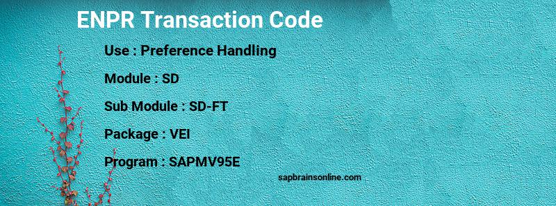 SAP ENPR transaction code