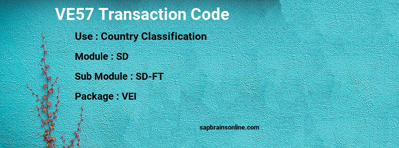 SAP VE57 transaction code