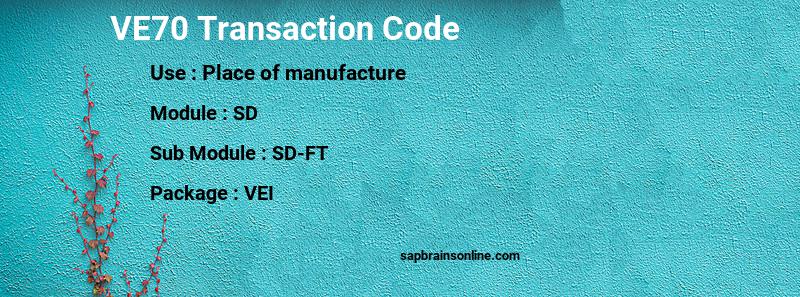 SAP VE70 transaction code
