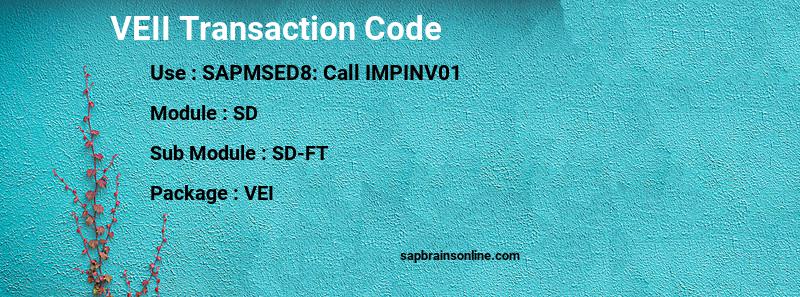 SAP VEII transaction code