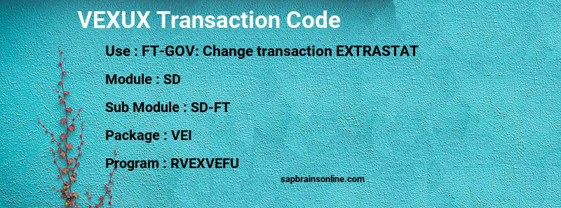 SAP VEXUX transaction code