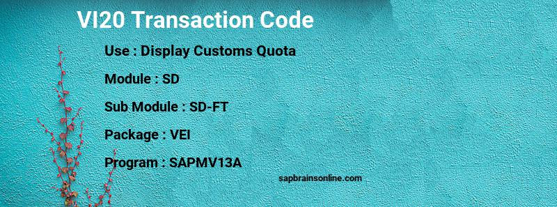 SAP VI20 transaction code