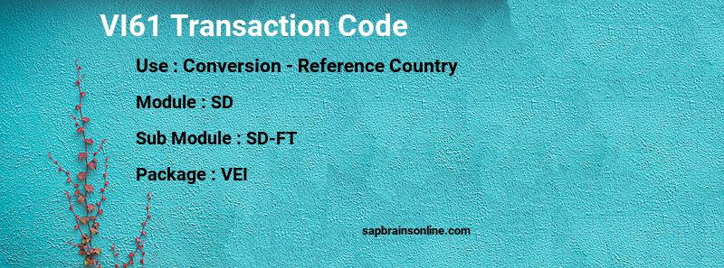 SAP VI61 transaction code