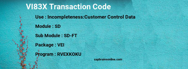 SAP VI83X transaction code