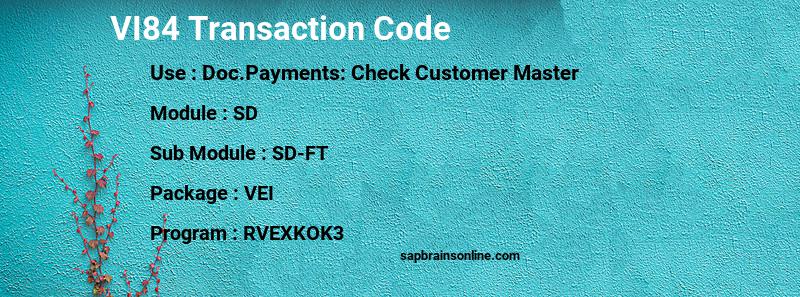 SAP VI84 transaction code