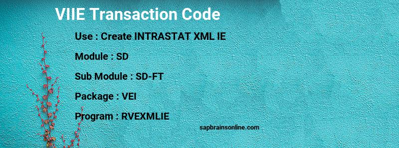 SAP VIIE transaction code