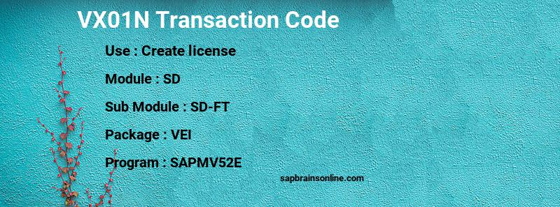 SAP VX01N transaction code
