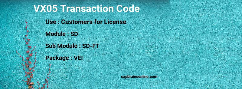 SAP VX05 transaction code