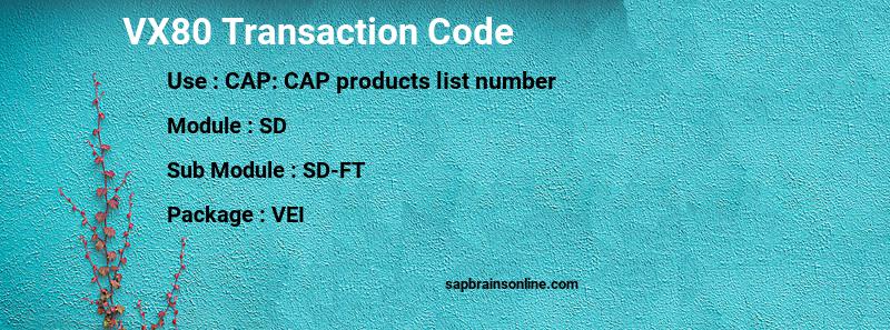 SAP VX80 transaction code