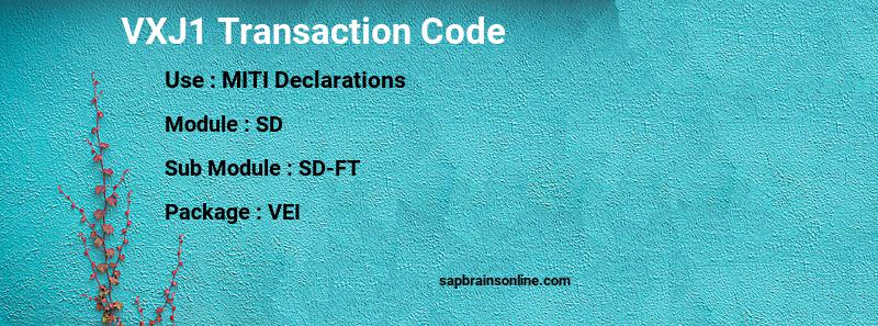 SAP VXJ1 transaction code