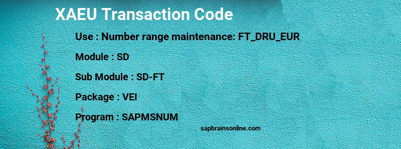 SAP XAEU transaction code