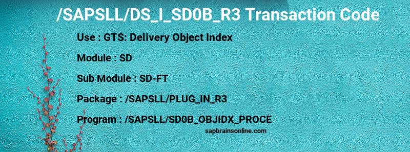 SAP /SAPSLL/DS_I_SD0B_R3 transaction code