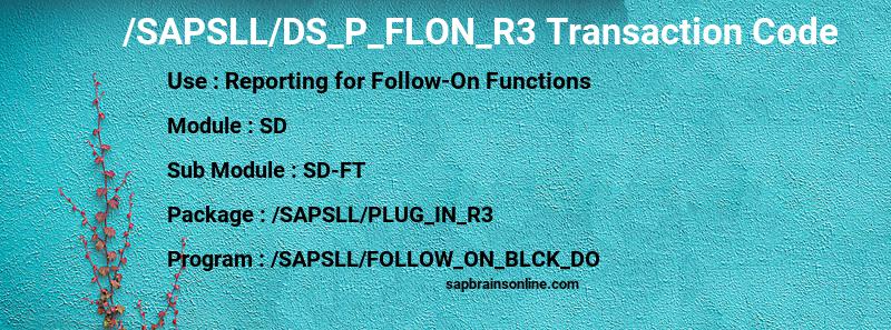 SAP /SAPSLL/DS_P_FLON_R3 transaction code