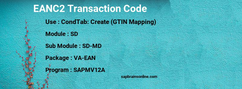 SAP EANC2 transaction code